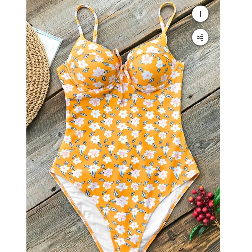 Daisy Yellow Floral One-Piece Swimsuit